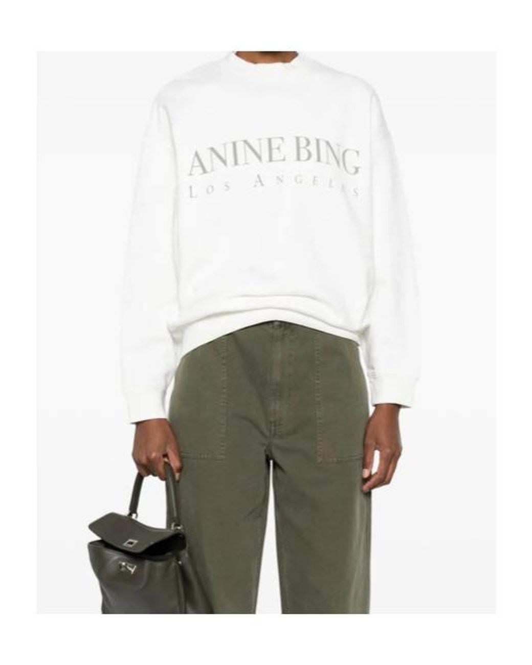 Anine Bing White Los Angeles Crewneck Sweatshirt