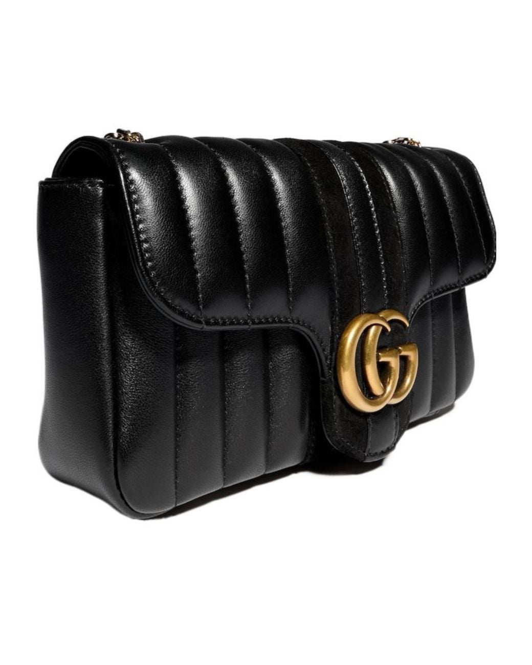 Gucci Black Jetset Gg Marmont Small Shoulder Bag