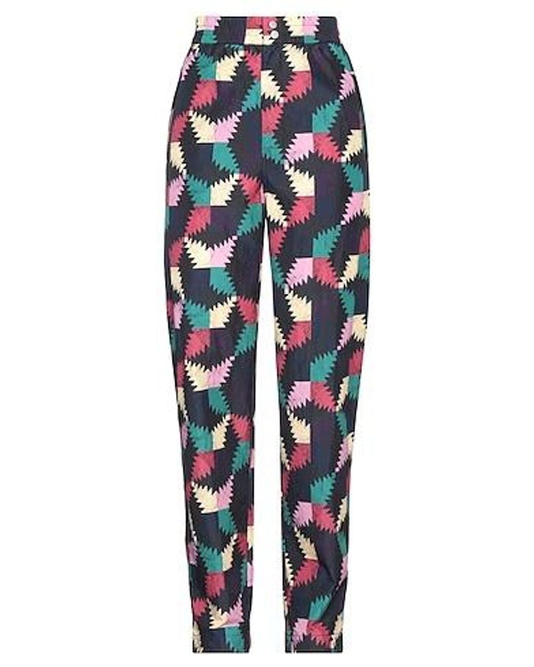 Isabel Marant Blue Color-Block Casual Pants