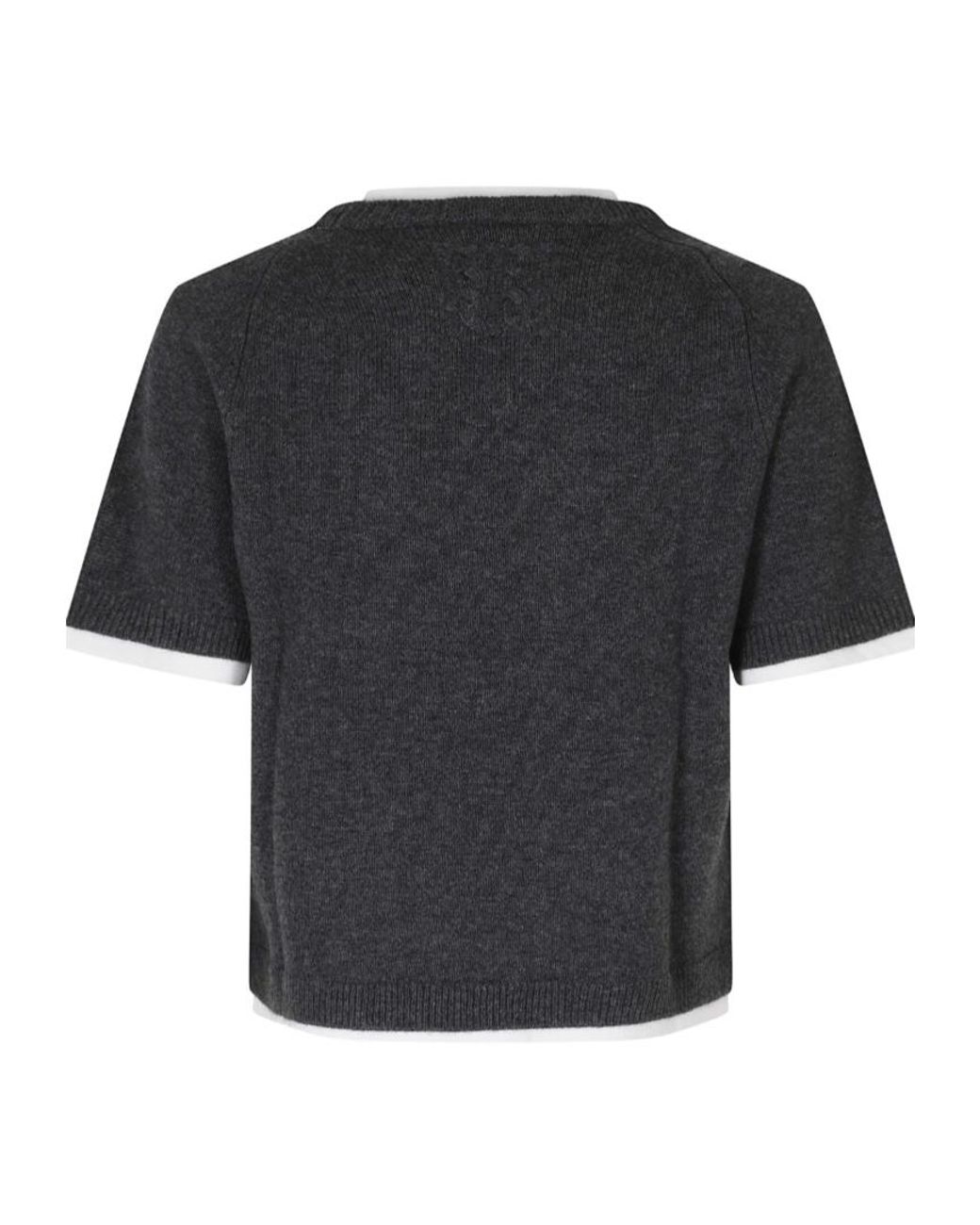 Semicouture Black Aida Short-Sleeve Knitted Jumper