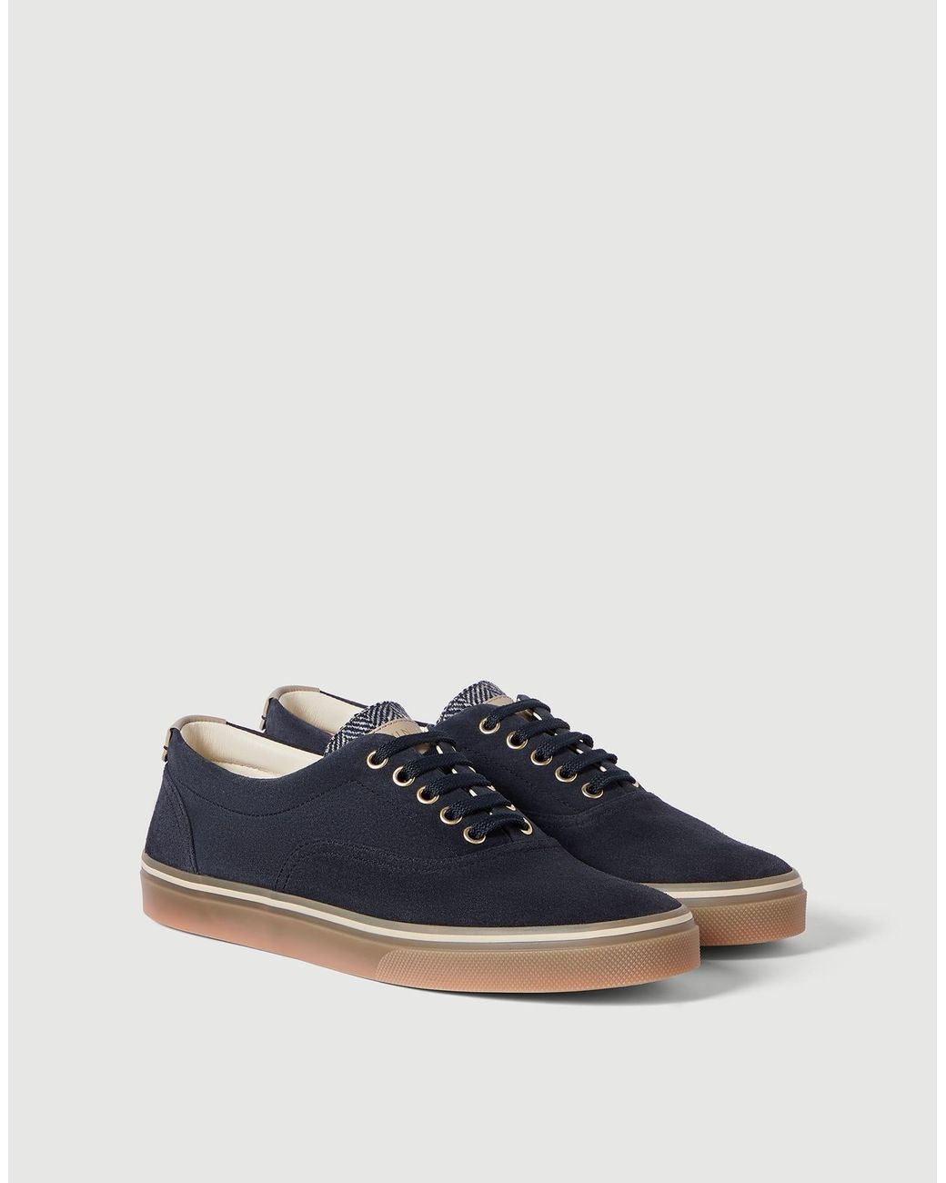Brunello Cucinelli Blue Suede Sneakers for men