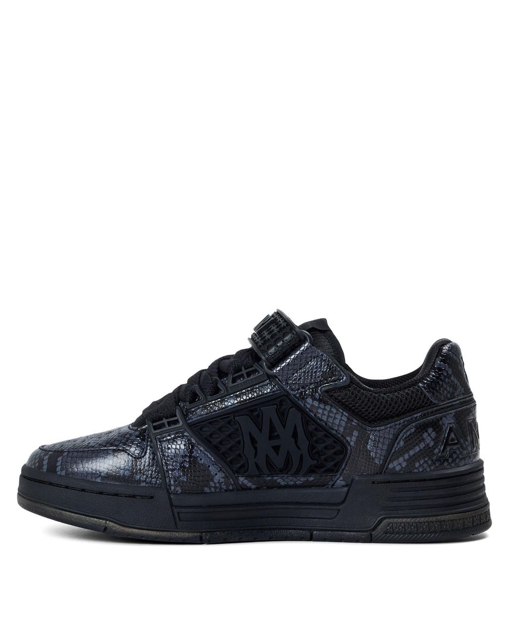 Amiri Blue Snake-Pattern Patchwork Velcro Sneakers for men