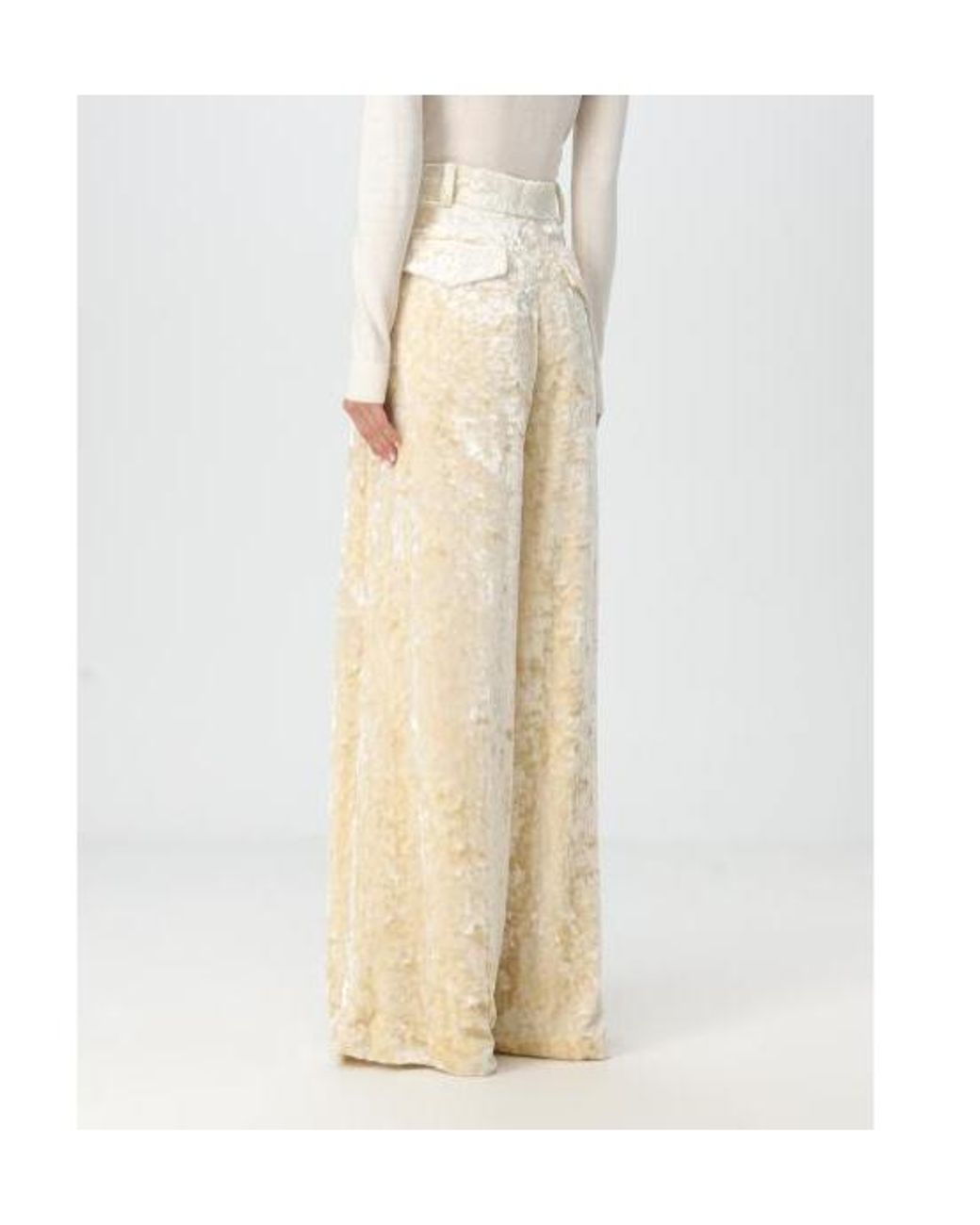 Jil Sander Natural High-Shine Wide-Leg Trousers