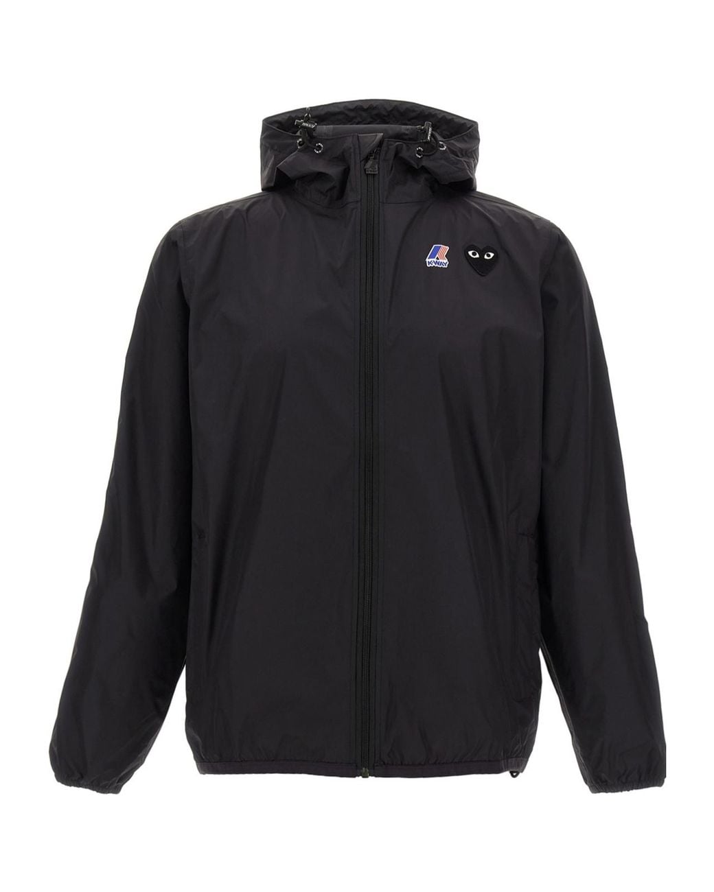 COMME DES GARÇONS PLAY Blue X K-Way Logo-Patch Hooded Jacket for men