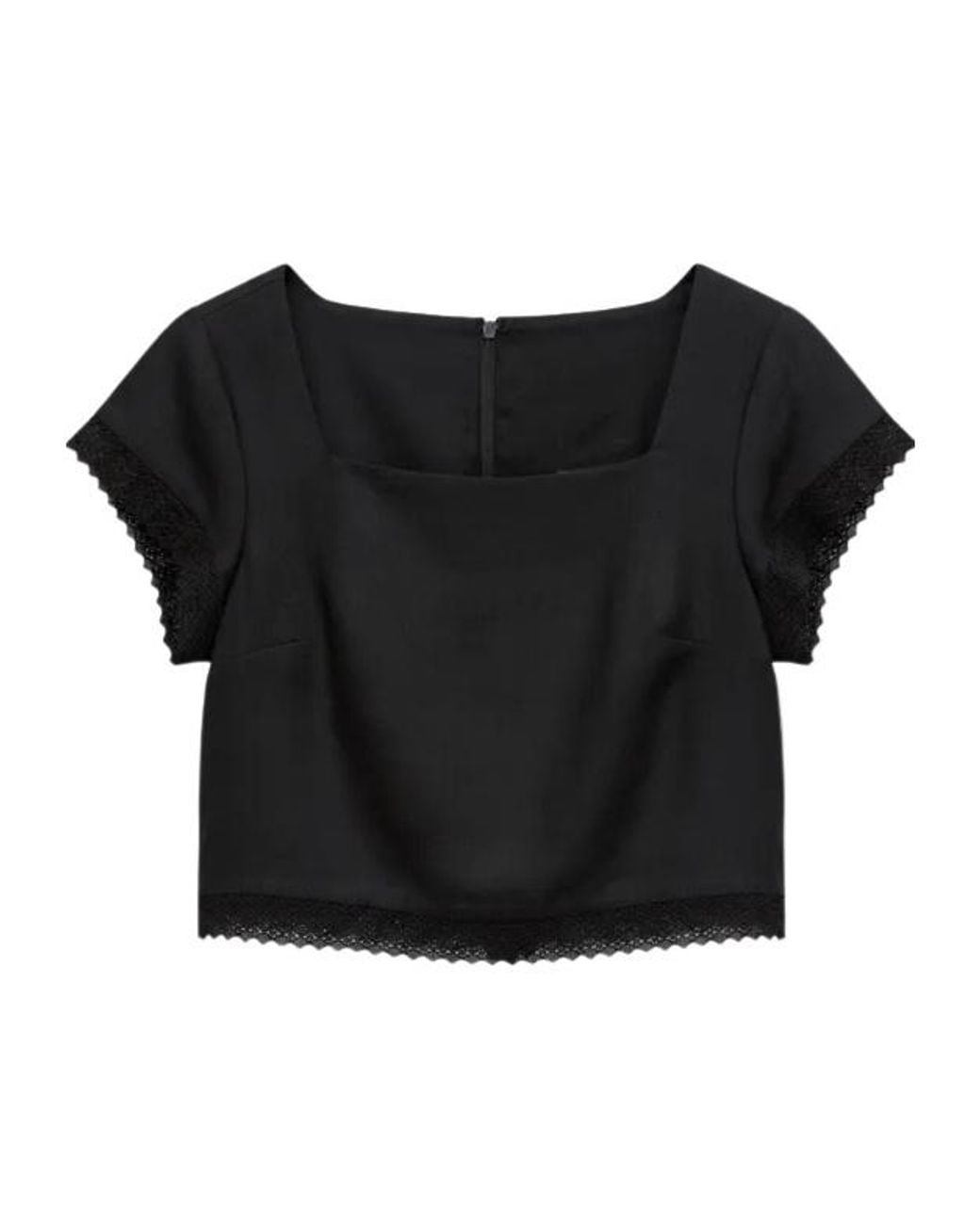 Posse Black Alfie Lace-Trim Top