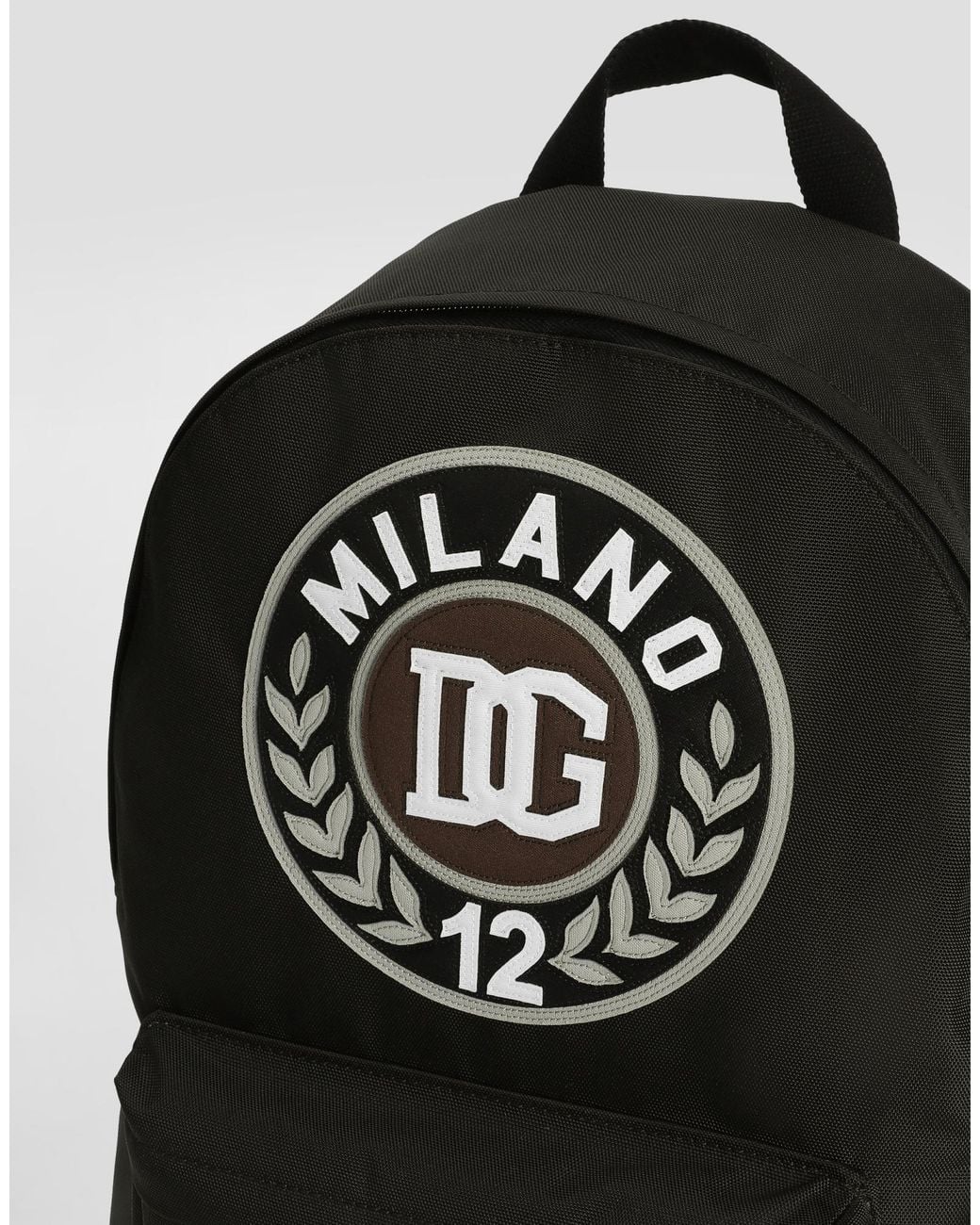 Dolce & Gabbana Black Logo-Patch Backpack