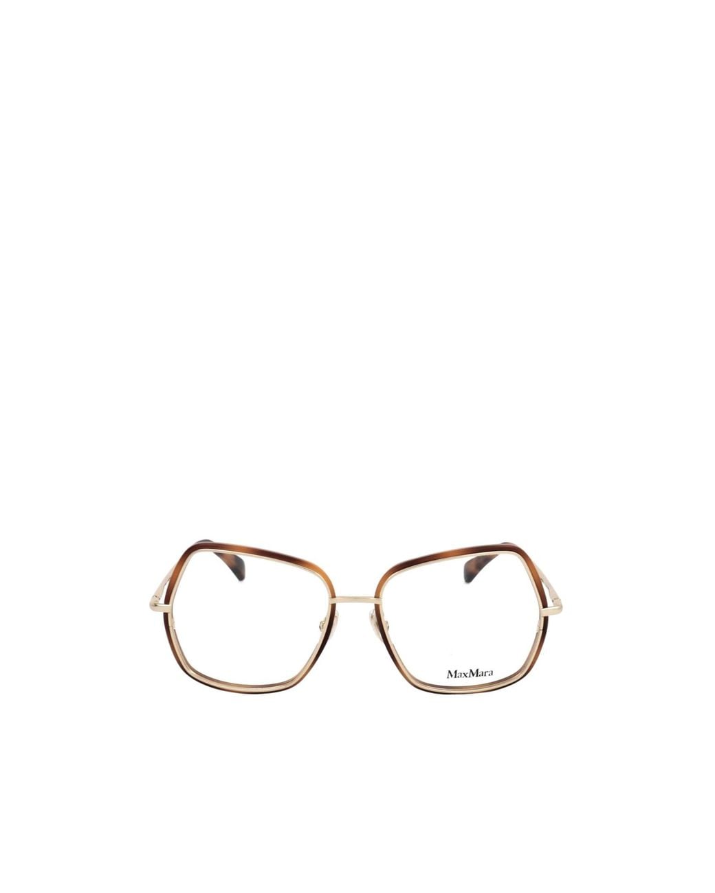 Max Mara Metallic Geometric Frame Glasses