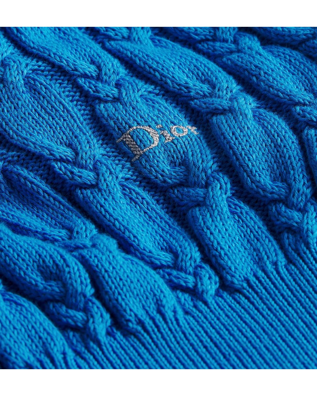 Dior Blue Cable-Knit Knitted Sweater for men