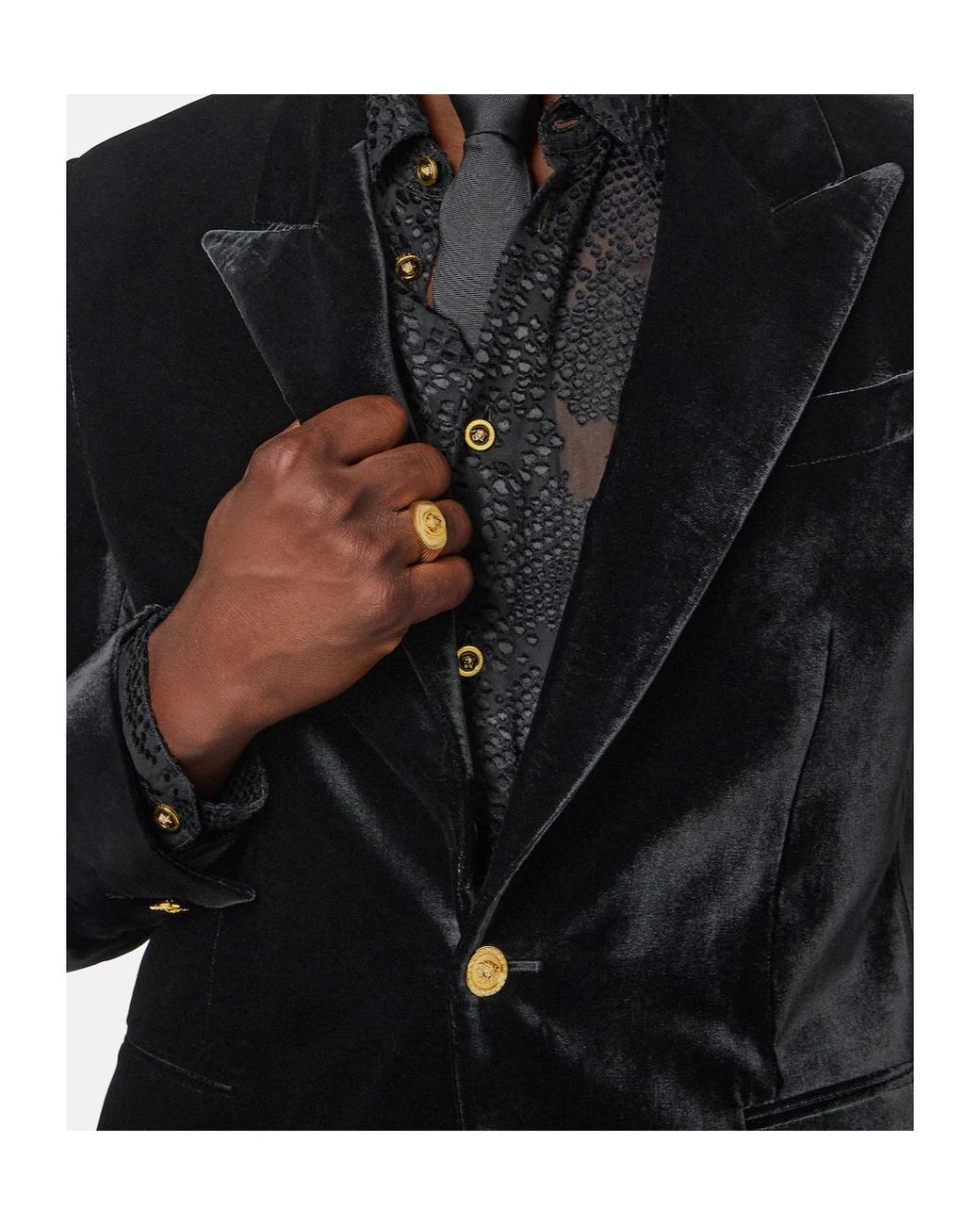 Versace Metallic Medusa Head Signet Ring for men
