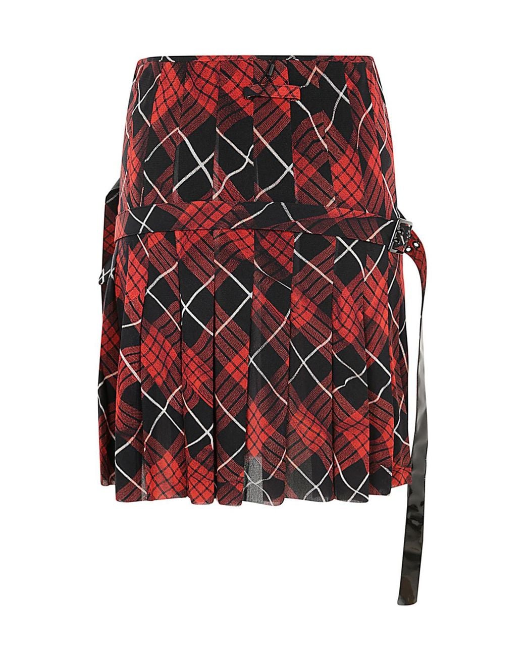 Jean Paul Gaultier Red Plaid-Check Mini Skirt