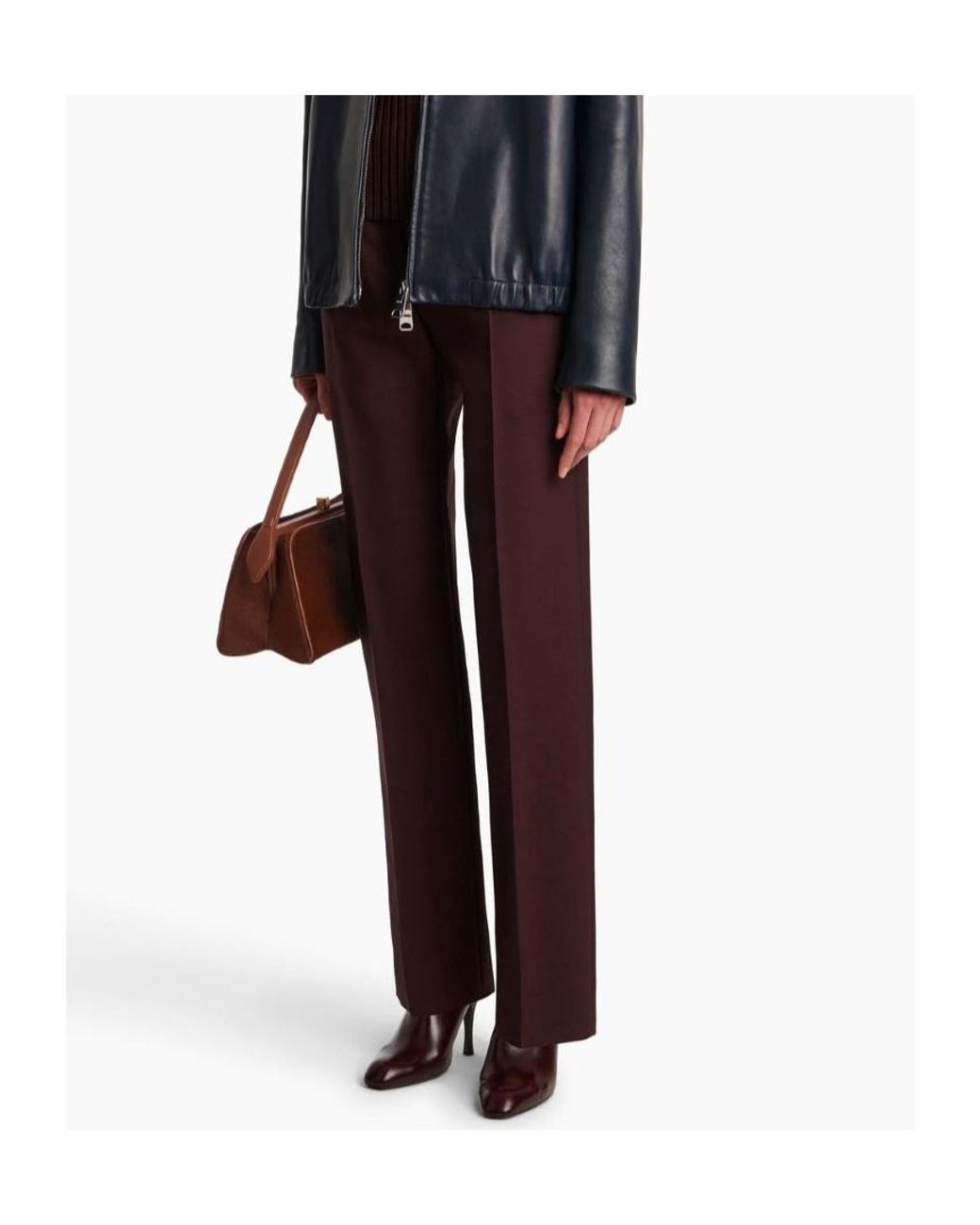 Khaite Purple Callen Pleated-Front Trousers