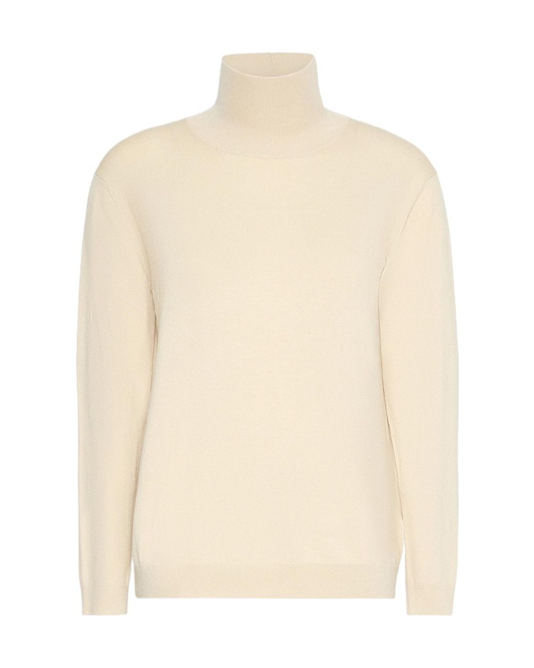 Weekend by Maxmara Natural Wool And Silk Knit Turtleneck