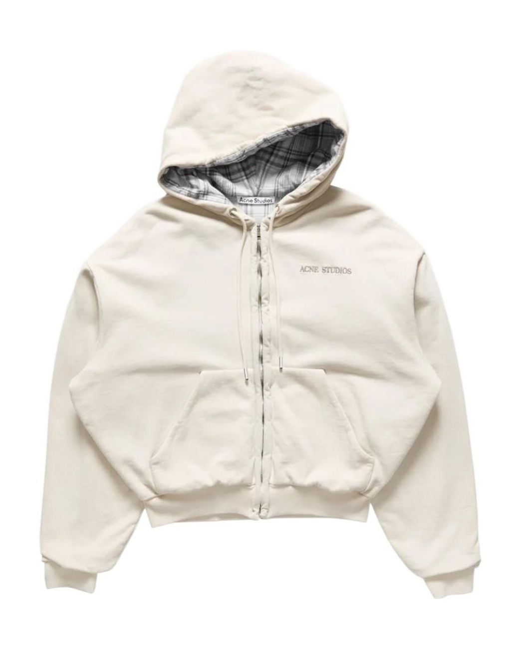 Acne Natural Fleece Hoodie With Logo