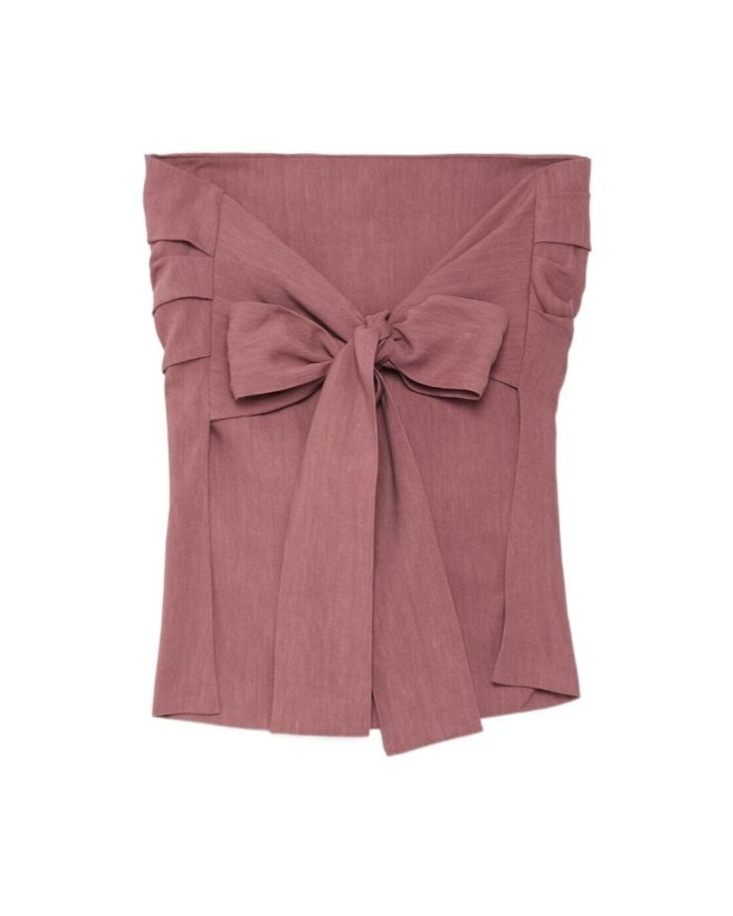 Ottod'Ame Purple Ottod'Ame Draped Strapless Tie-Back Top