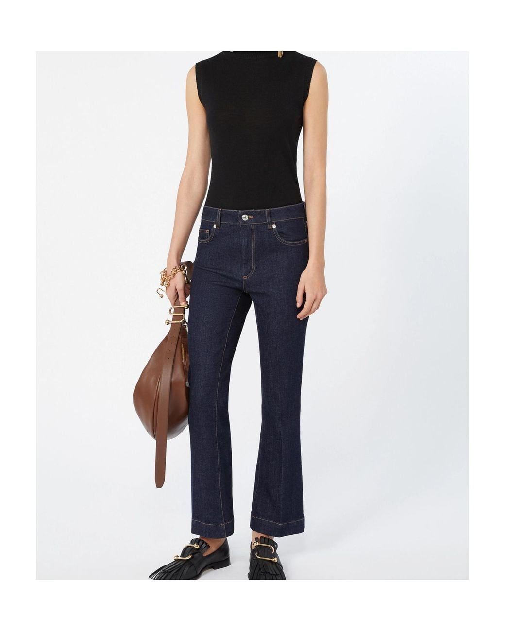 Sportmax Blue Belt Loop Jeans
