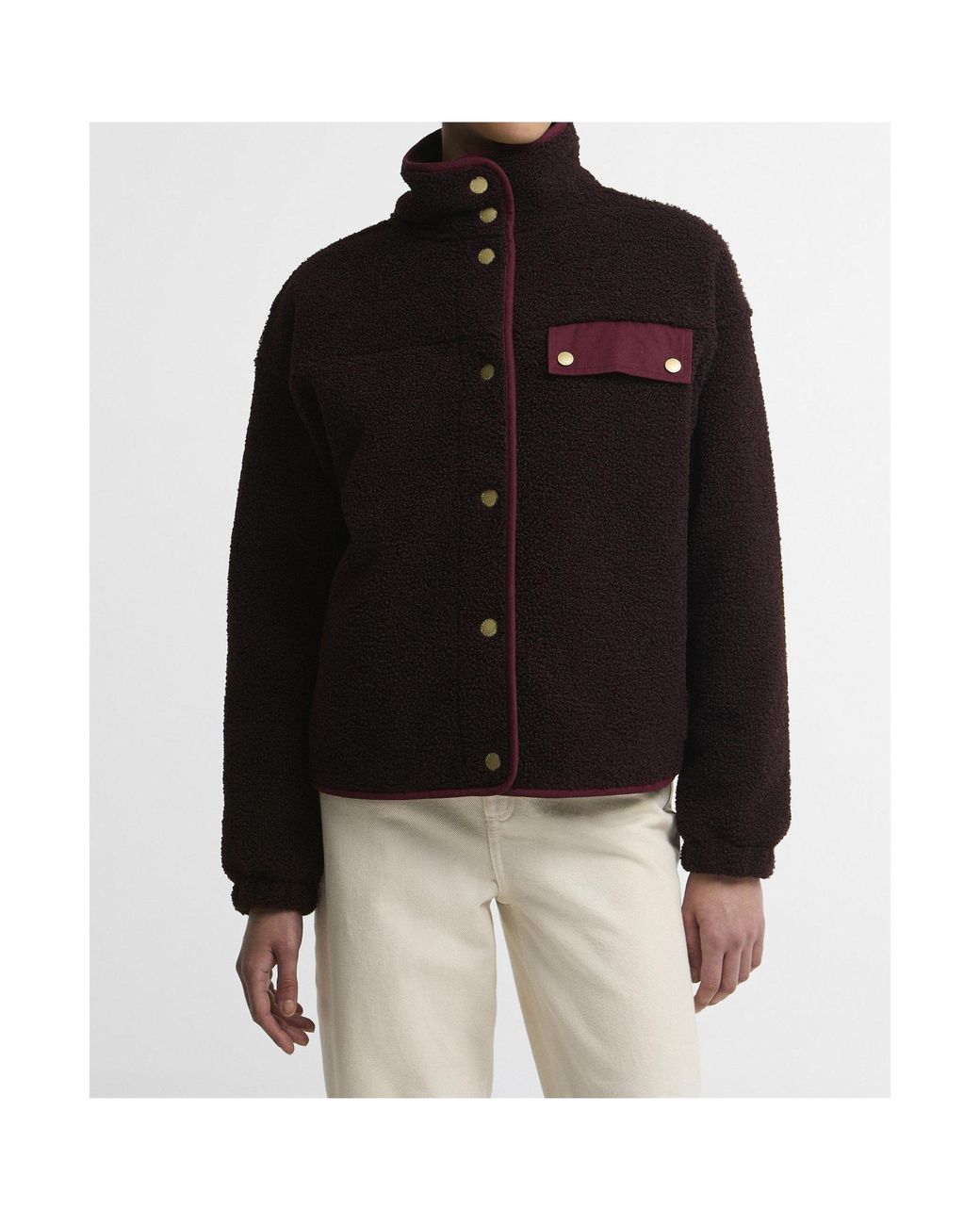 Barbour Black Stand Collar Fleece Jacket