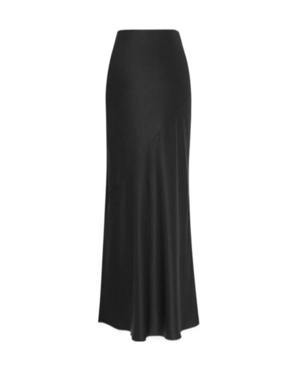 Saint Laurent Black Mid-Rise Long Skirt
