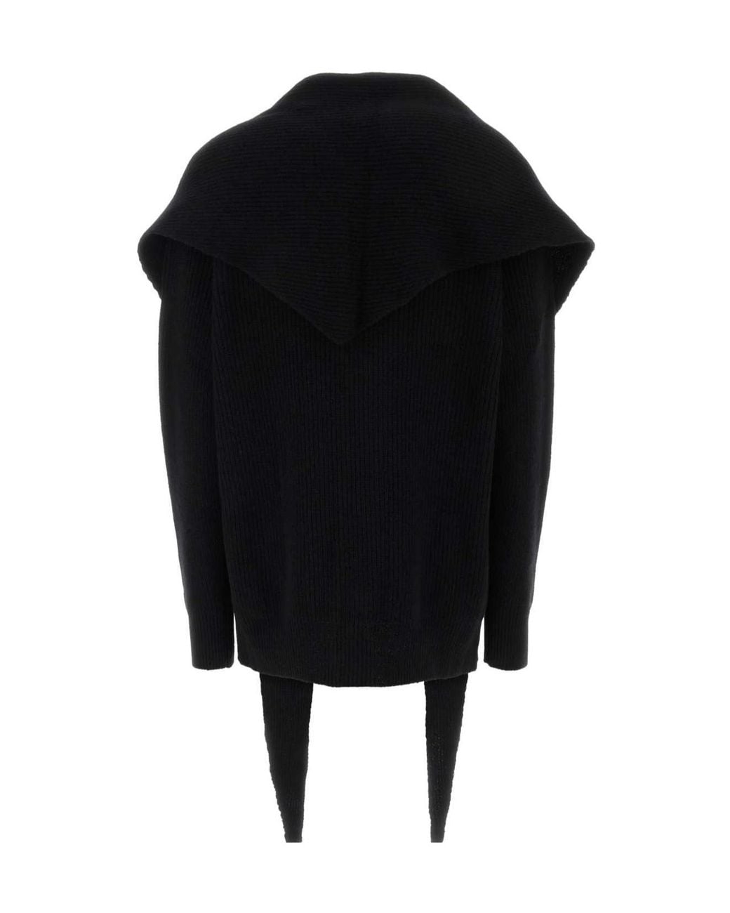 Blumarine Black Ribbed-Knit Sailor-Collar Buttoned Cardigan