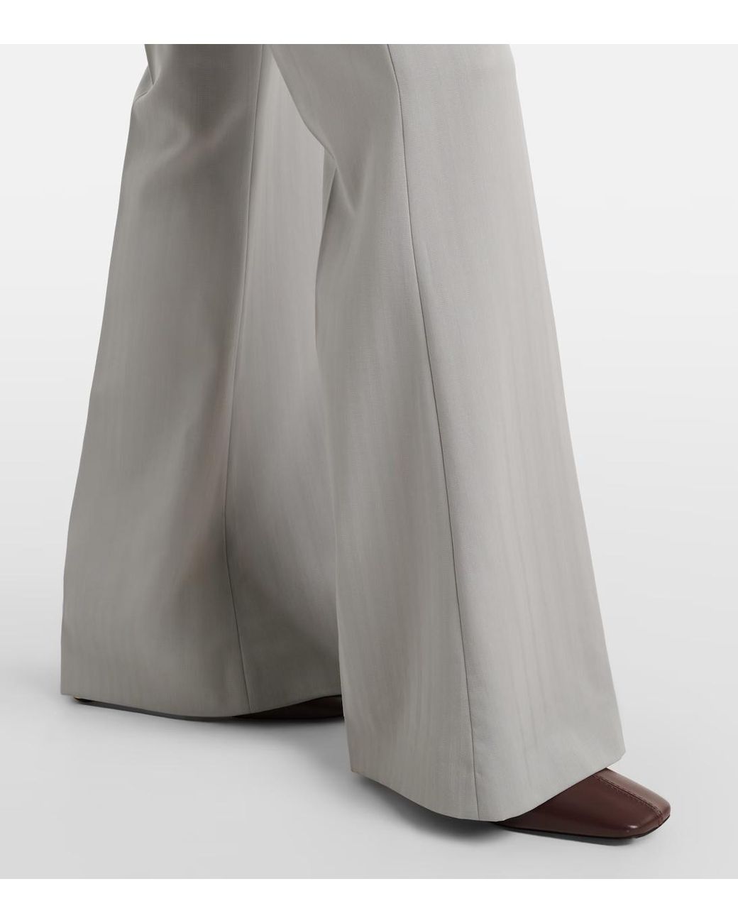 Stella McCartney Gray Striped Wool Bootcut Pants