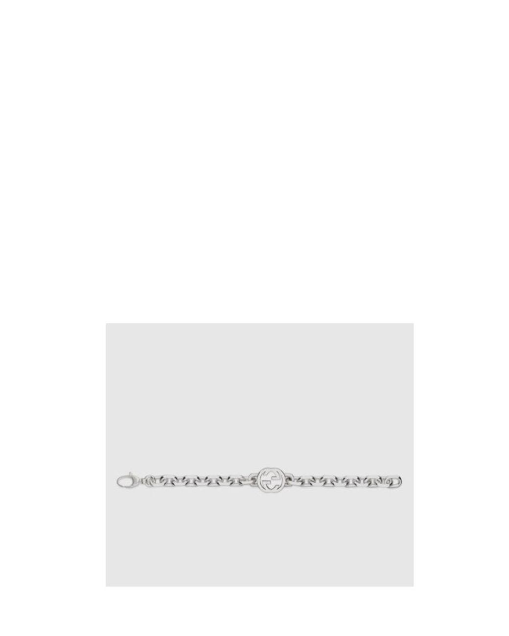 Gucci White Interlocking Chain Bracelet