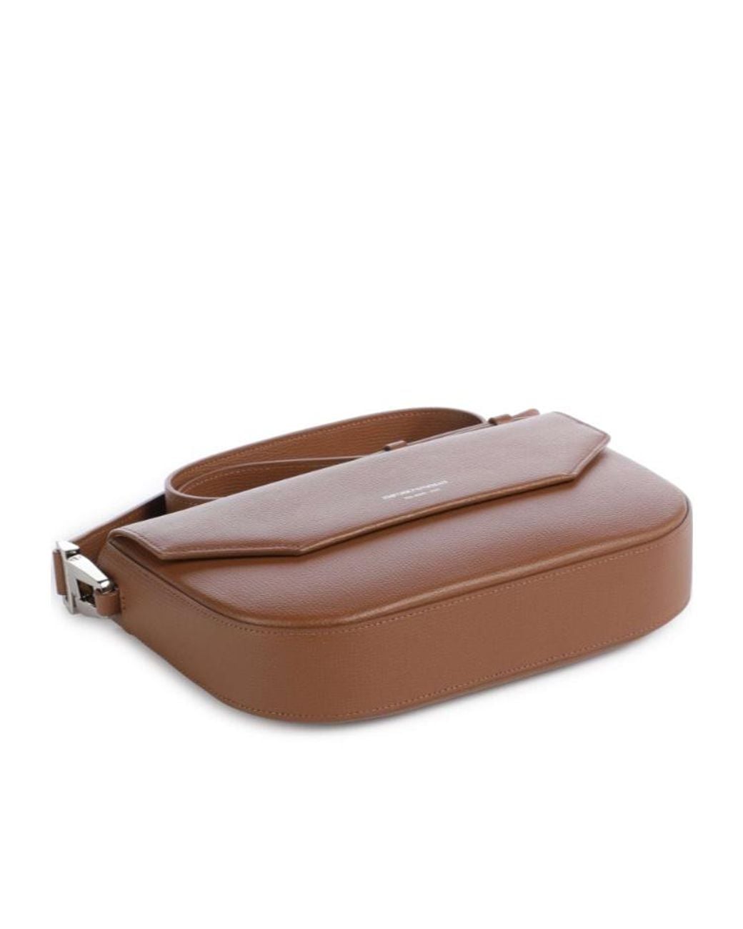 Emporio Armani Brown 1981 Grainy Leather Shoulder Bag
