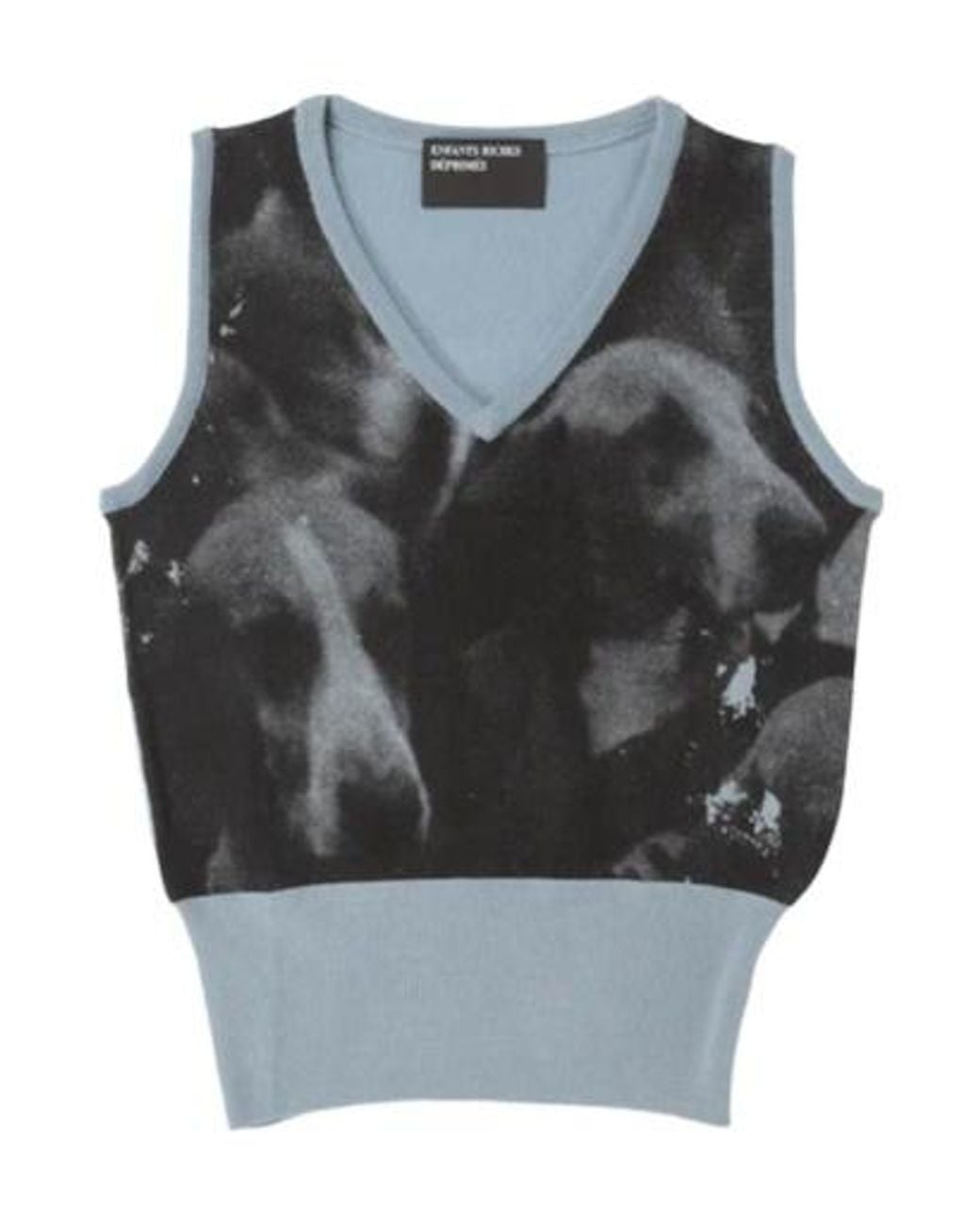 Enfants Riches Deprimes Gray Graphic-Print V-Neck Sweater