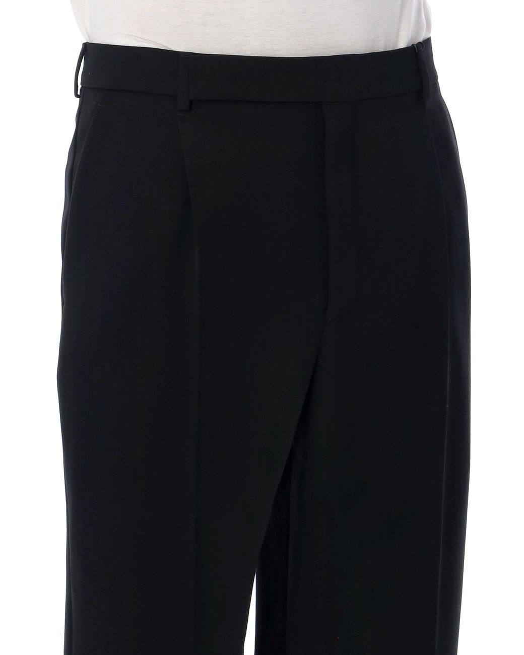 Saint Laurent Black Straight-Leg Wool Pants for men