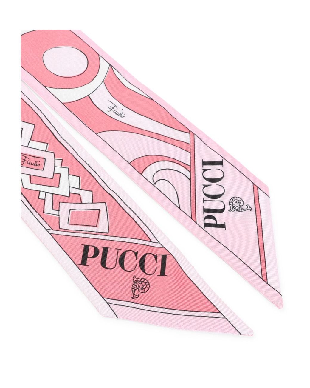 Emilio Pucci Pink Pointed-Tip Silk Scarf