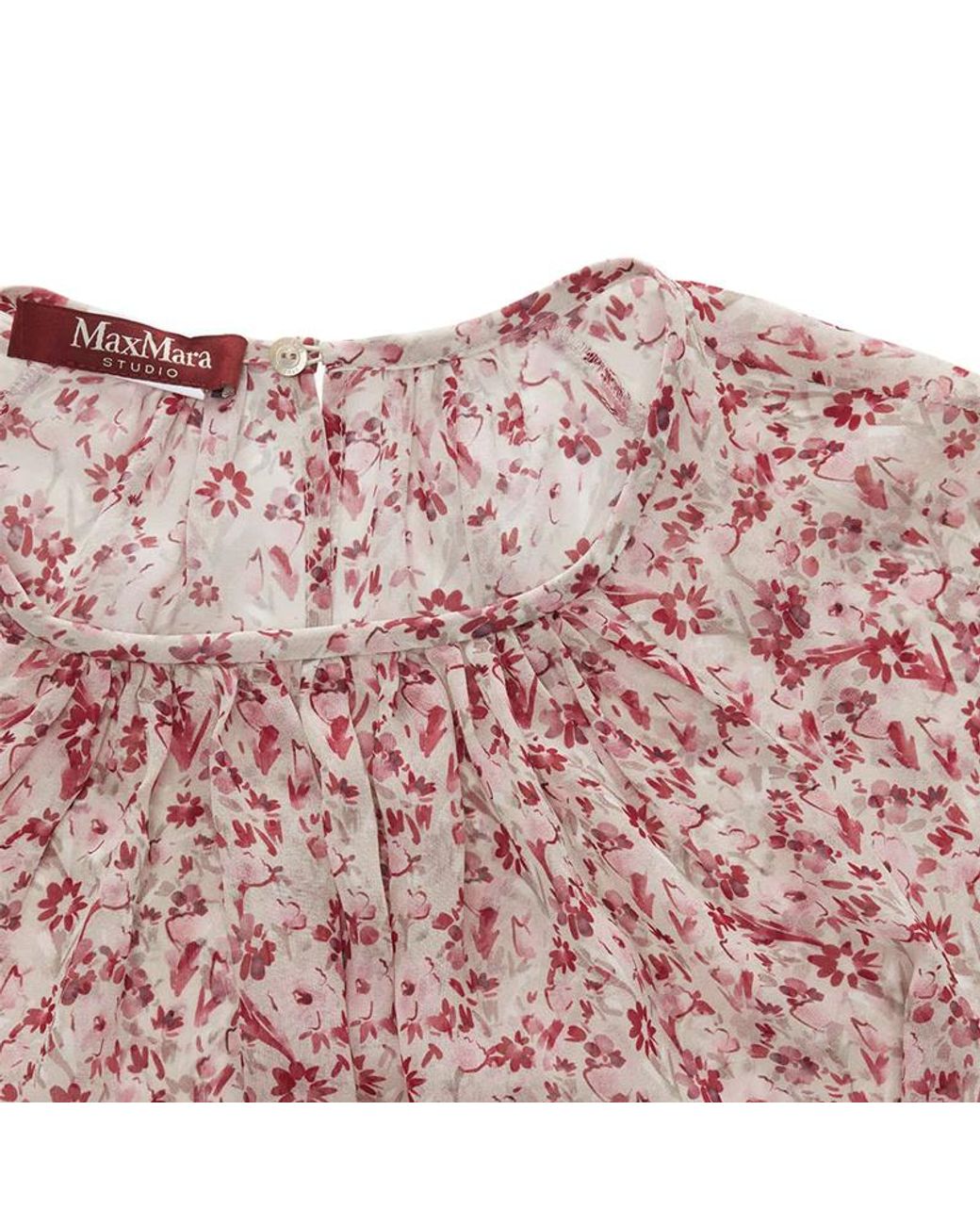 Max Mara Red Printed Georgette Dress