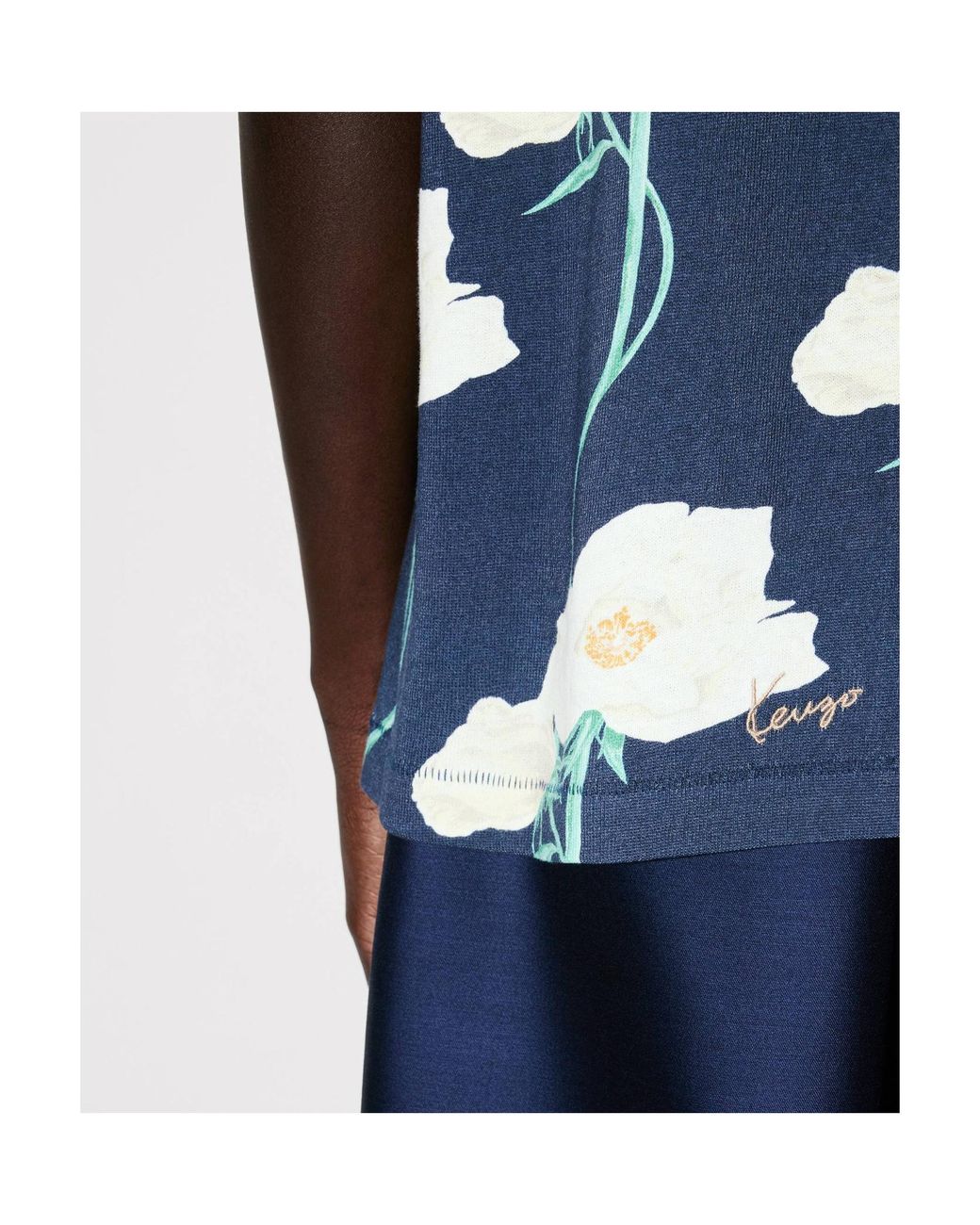 KENZO Blue Archive Rose Crewneck T-Shirt for men