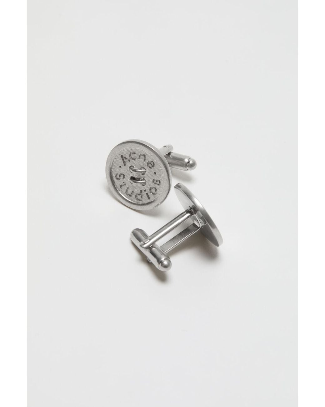 Acne White Button Cufflinks for men