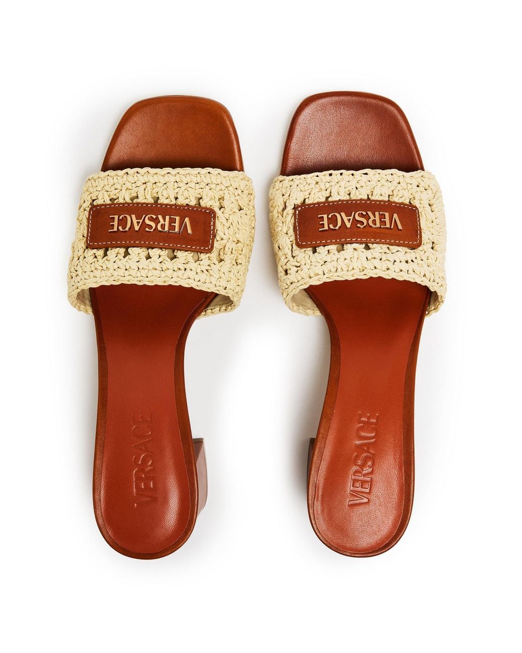 Versace Natural Heeled Mules