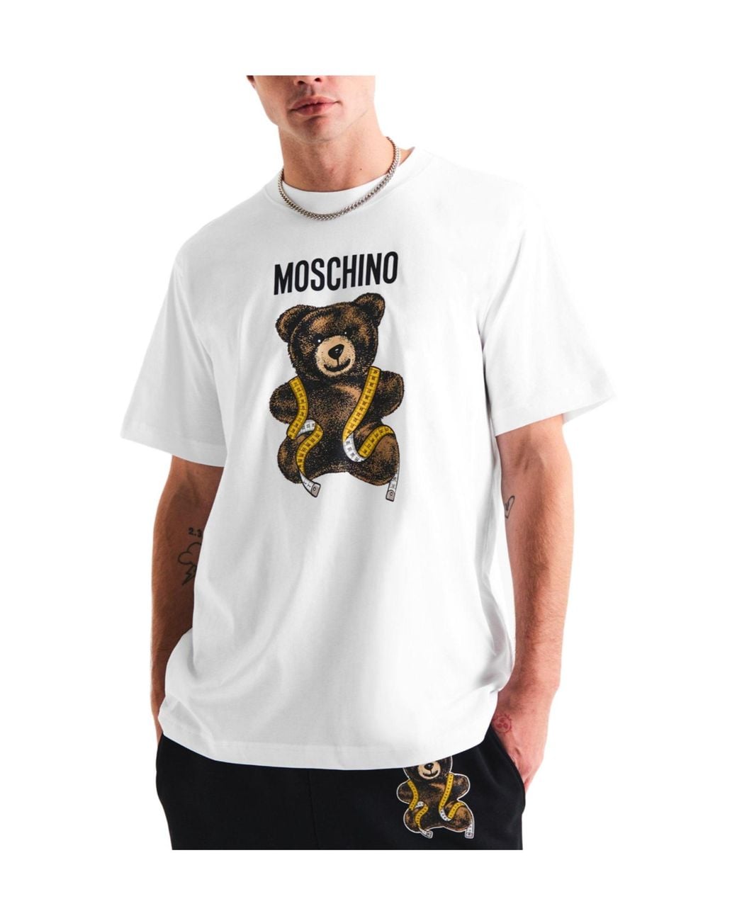 Moschino White Crewneck Shortsleeve Tshirt for men