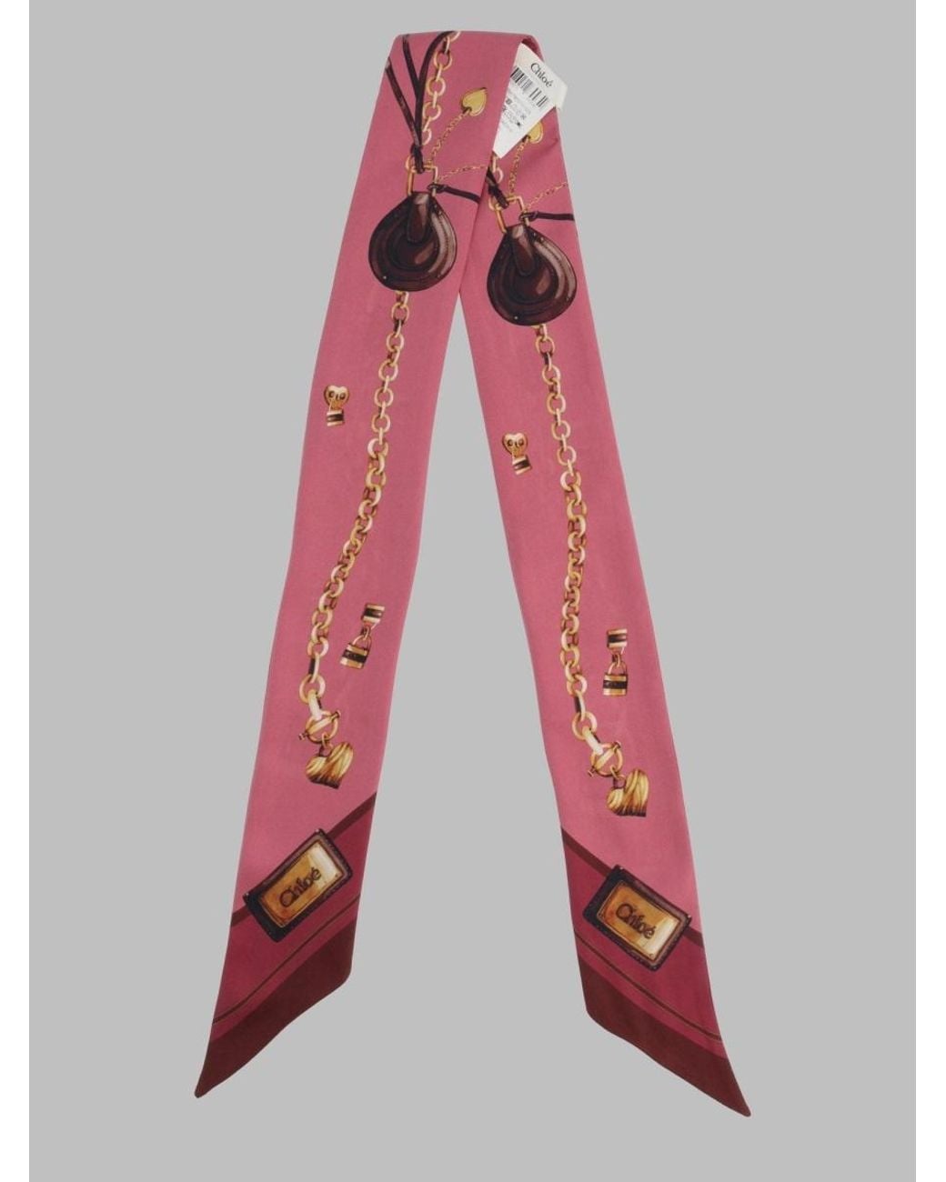 Chloé Red Pointed Silk Scarf