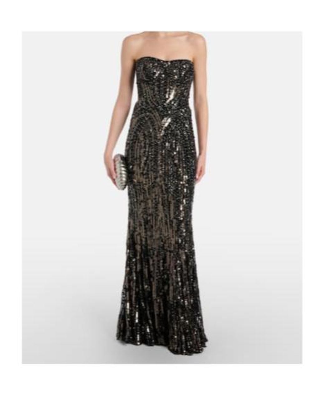Jenny Packham Black Euphoria Embellished Bustier Gown