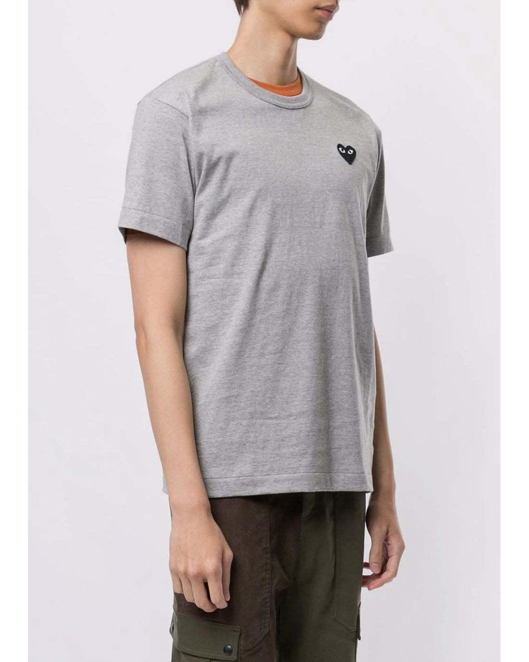 COMME DES GARÇONS PLAY Gray Open-Necked Shirt for men