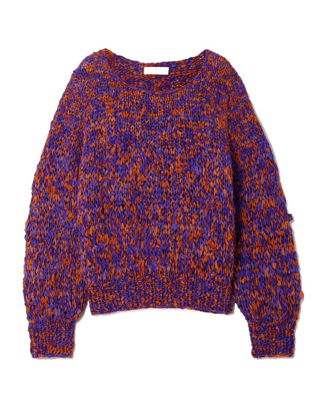 Dries Van Noten Purple Oversized Frayed Sweater