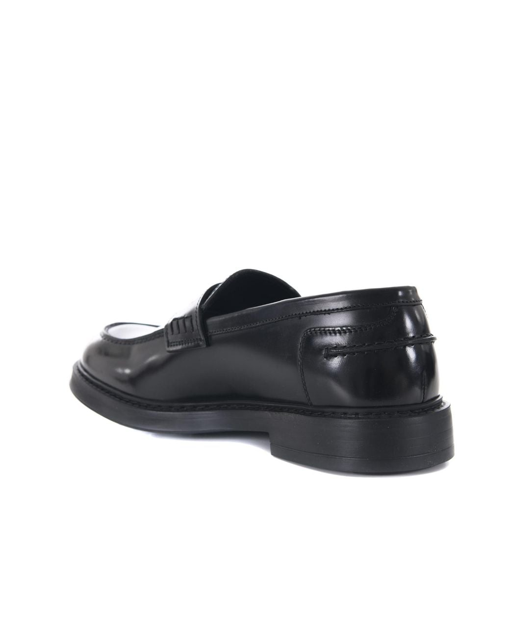 Doucal's Black Round-Toe Loafers for men