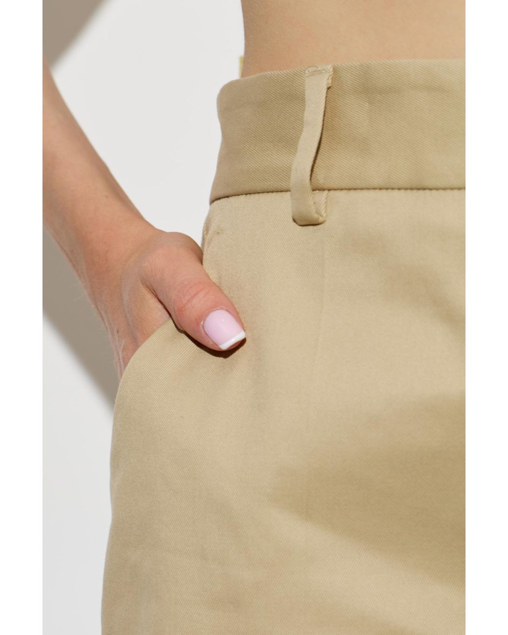 DSquared² Natural Creased Straight-Leg Pants