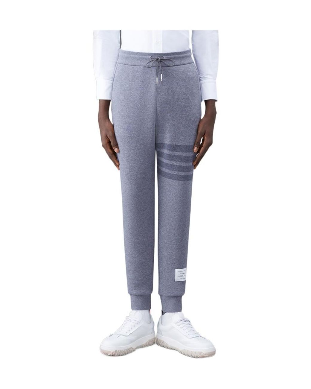 Thom Browne Black Four Bar Drawstring Joggers for men