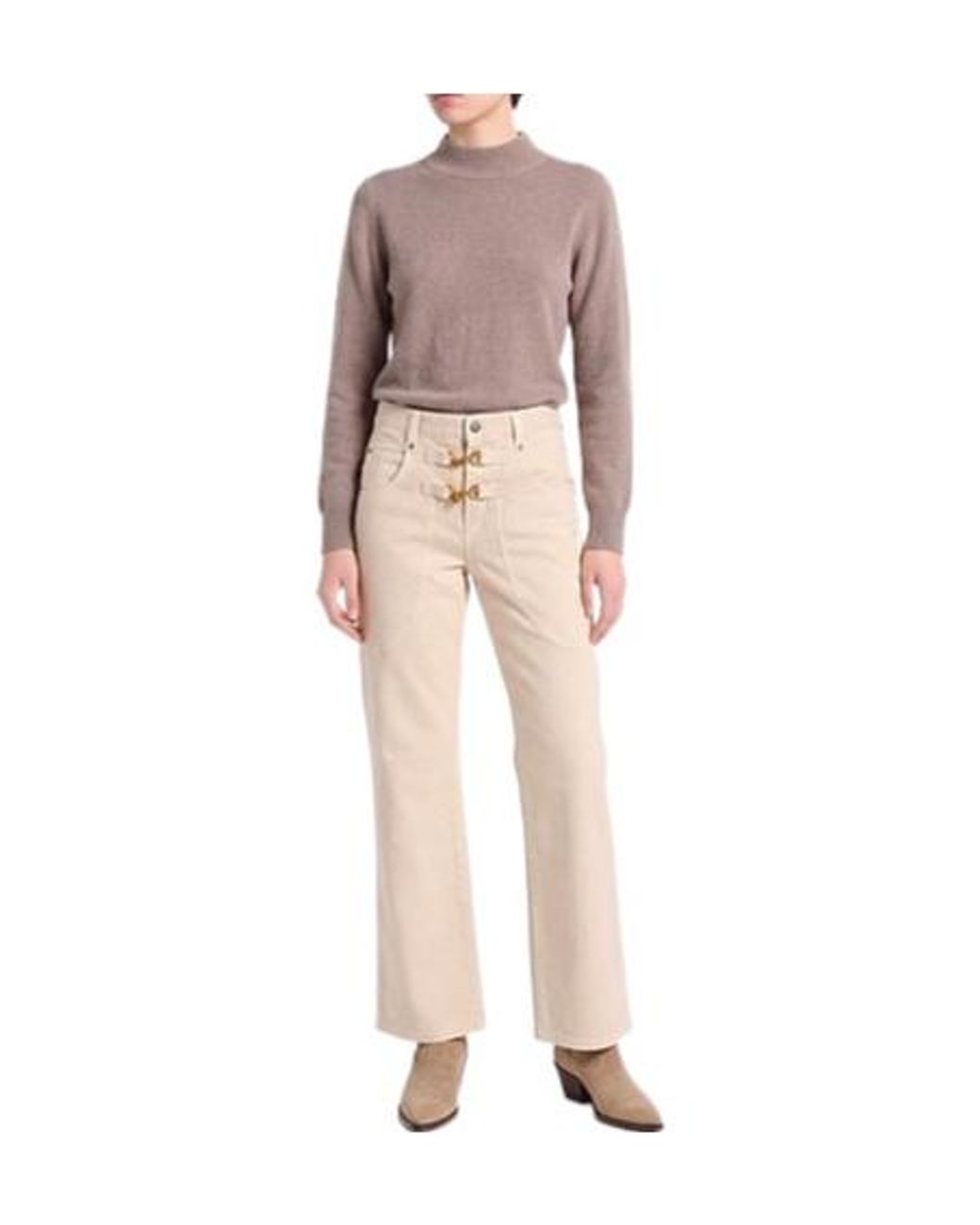 Isabel Marant Natural Straight-Leg Jeans