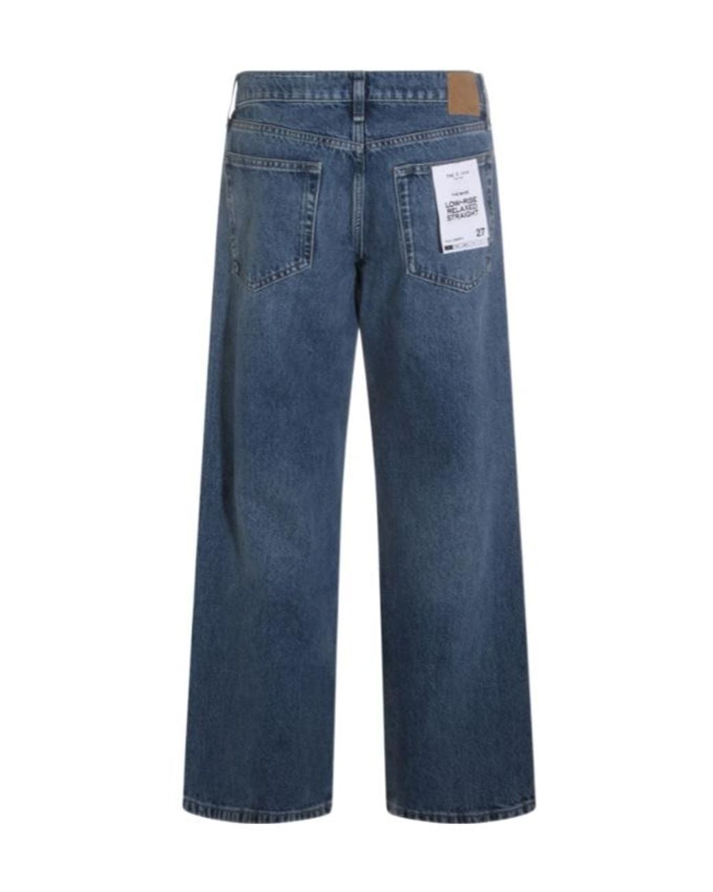 Rag & Bone Blue Logo Patch Straight-Leg Jeans