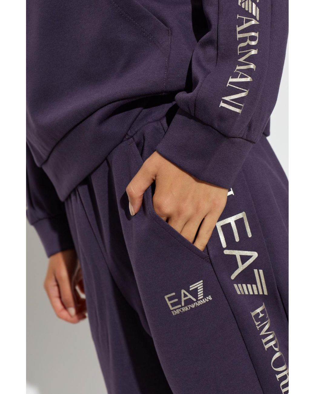 EA7 Blue Logo-Printed Two-Piece Tracksuit