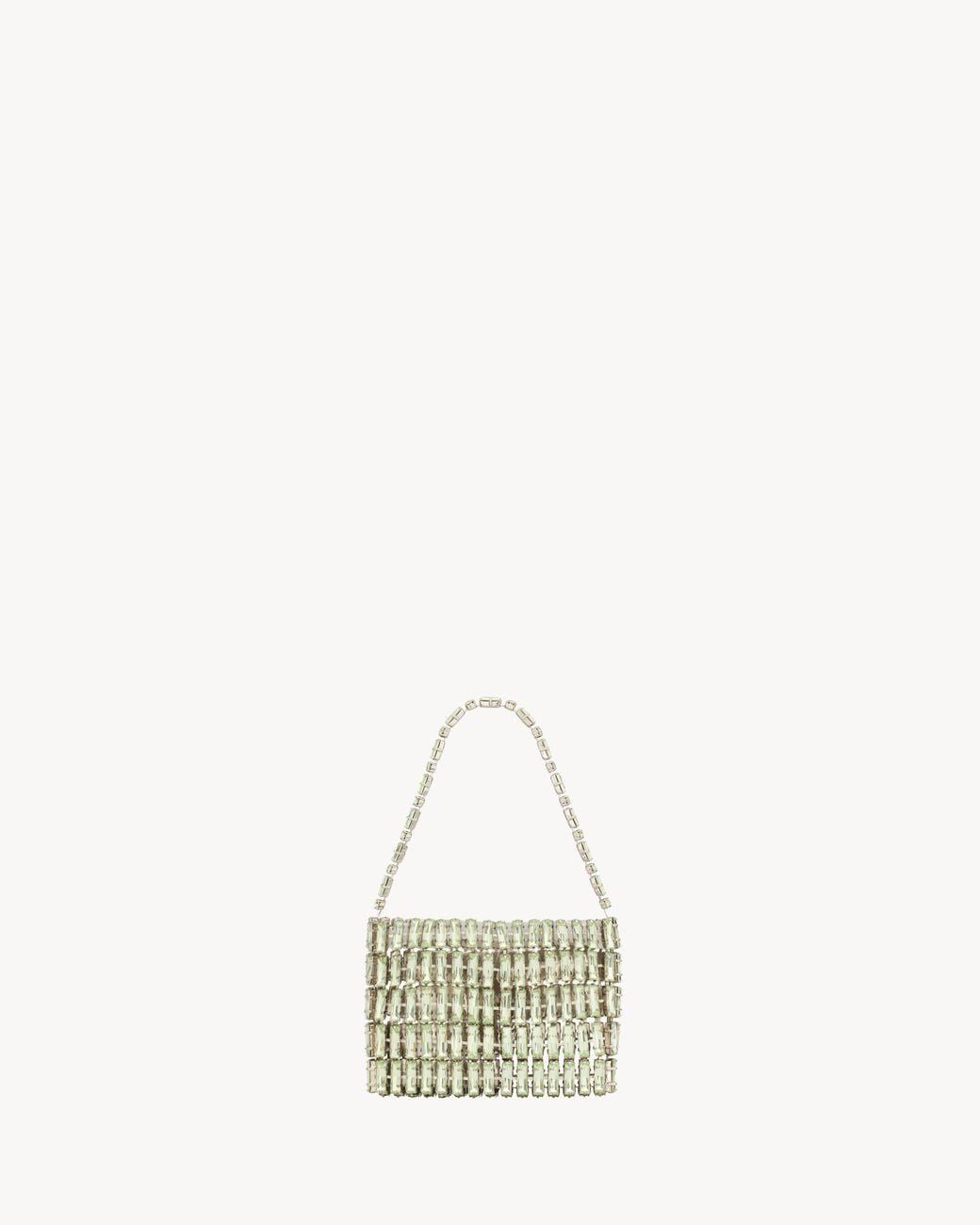 Saint Laurent White Crystal Mini Evening Bag