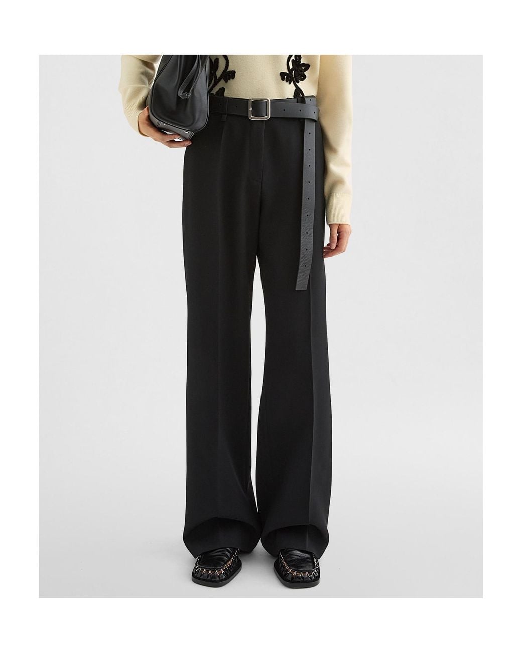 Jil Sander Black Wool Gabardine Tailored Trousers