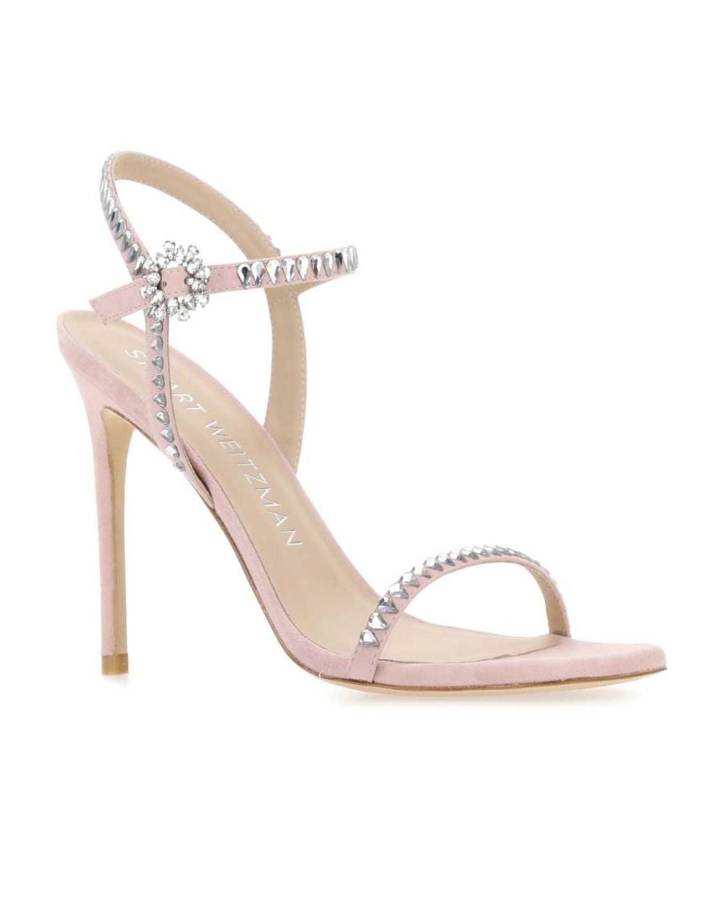 Stuart Weitzman Multicolor Embellished Ankle Strap Sandals