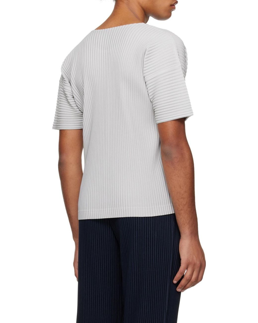 Homme Plissé Issey Miyake Blue Color Pleats Pleated T-Shirt for men