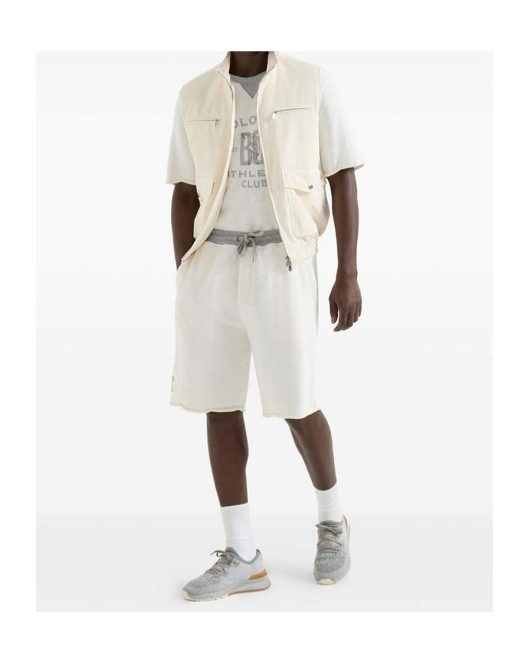 Brunello Cucinelli White Short Sleeved Crewneck T-Shirt for men