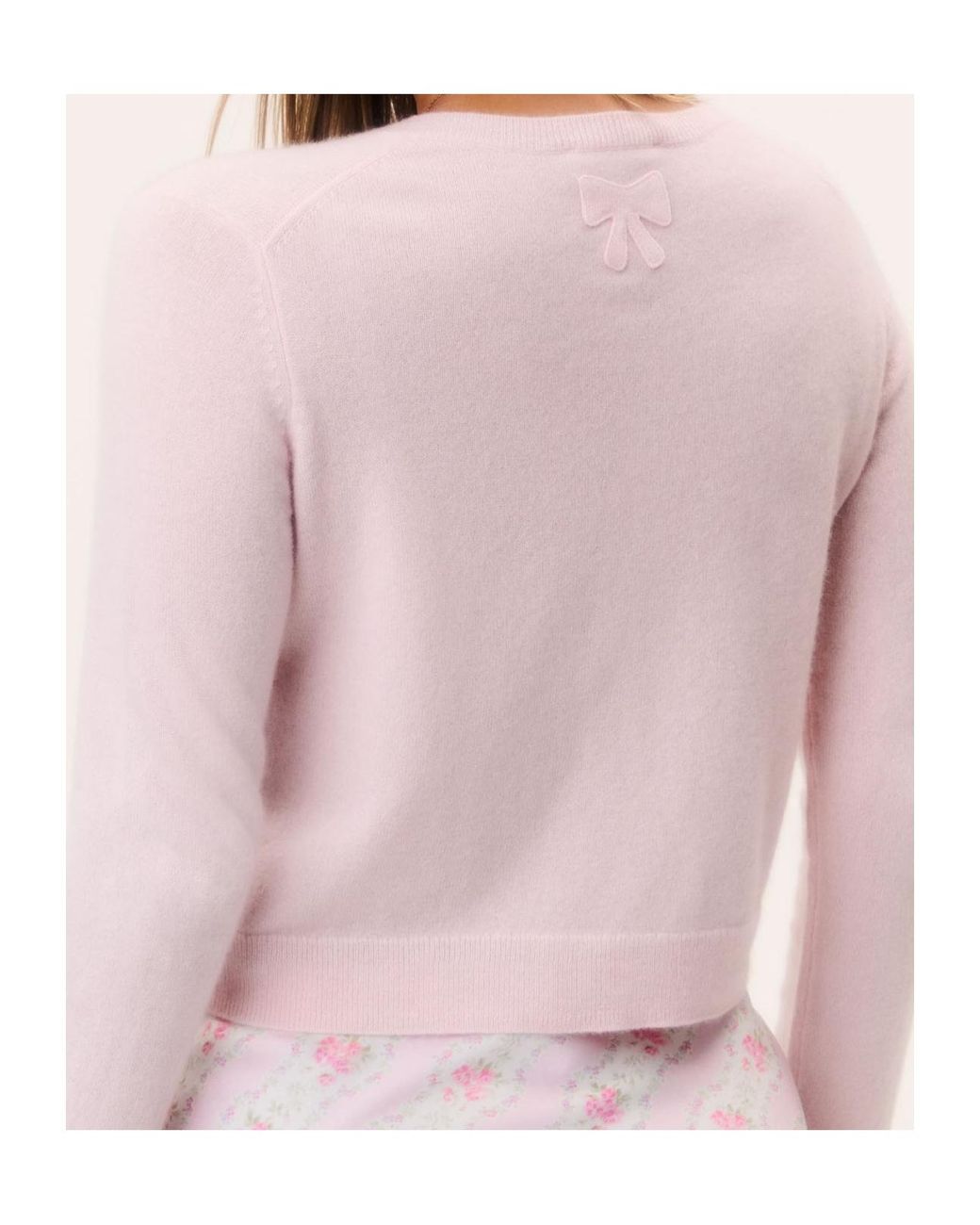 LoveShackFancy Pink Cameyrn Cropped Cardigan
