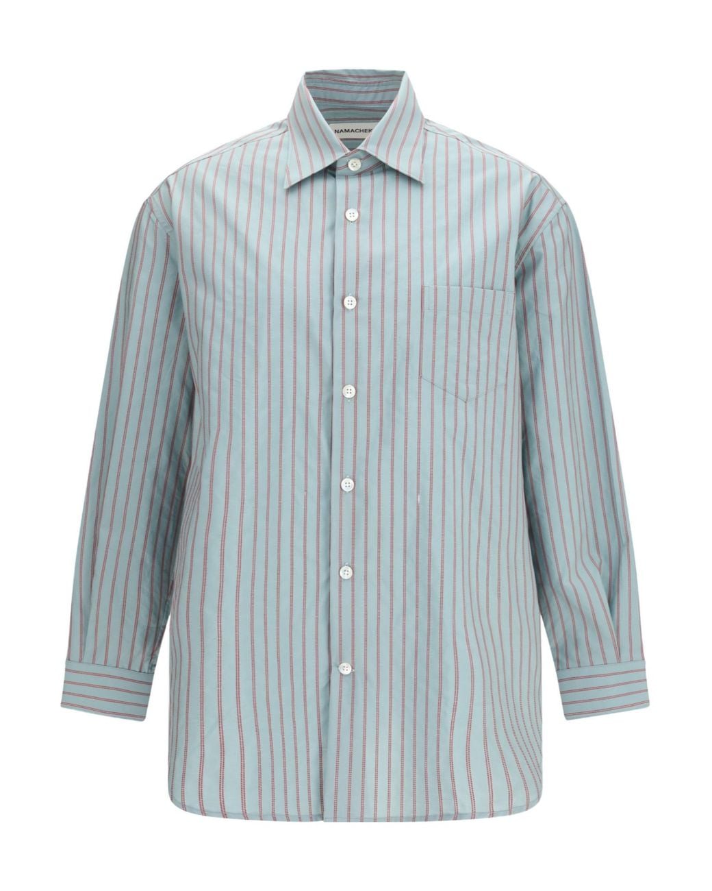 NAMACHEKO Blue Colt Oversized Striped Shirt for men